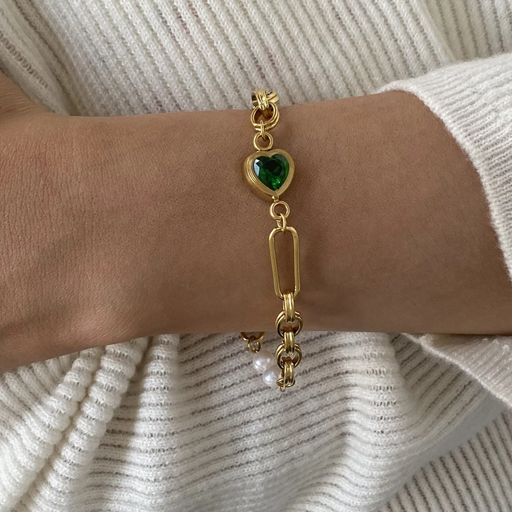 Seattle Emerald Heart Bracelet