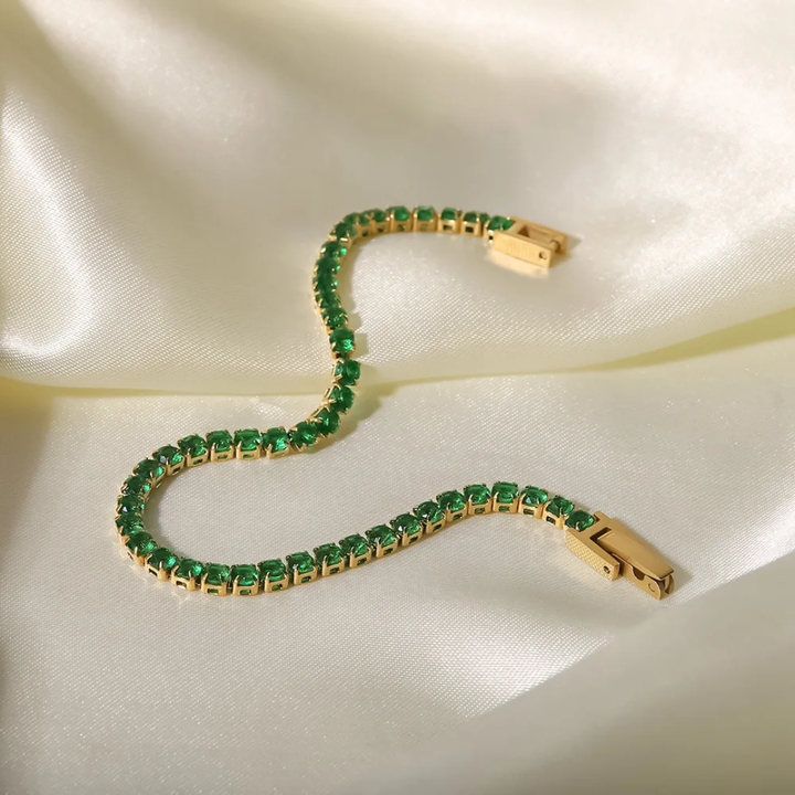 Jeddah Tennis Bracelet (Green)