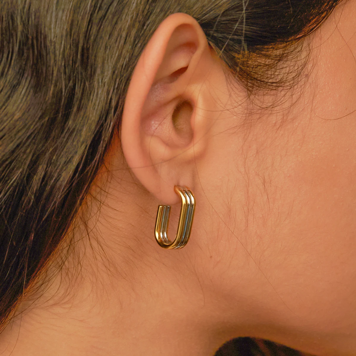 Positano Oval Hoops (Gold &amp; Silver)