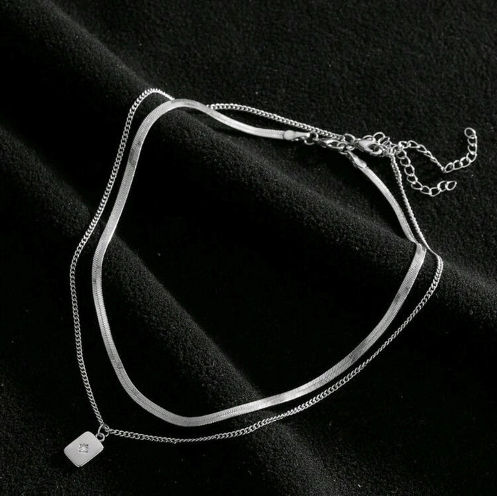 North Star - Set of 2 Silver Necklaces